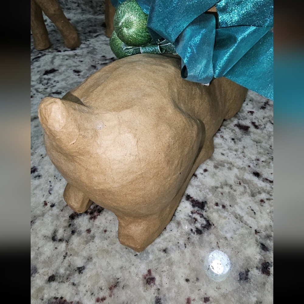 Vintage Paper Mache Reindeer Made In Philippines Christmas Decor Lot of 2 - Picture 6 of 16